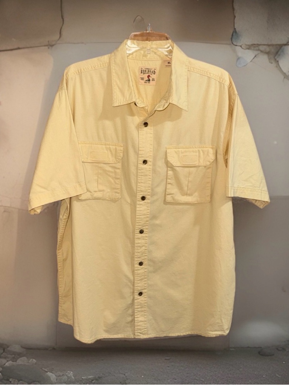 Red Head Brand Co. Men’s Pale Yellow Work Shirt - XL - EC